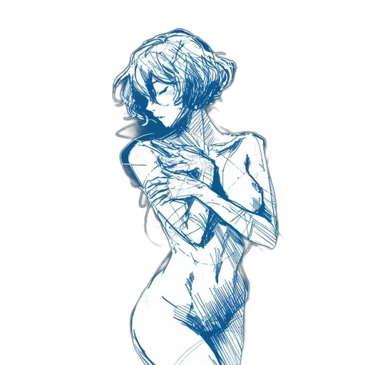 creature, pencil sketch, concept art, watercolor transparent PNG cut-out