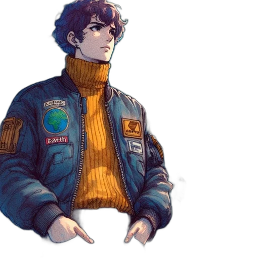 jacket, robot, creature, face transparent PNG cut-out