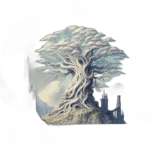 tree, dragon, crown, creature transparent PNG cut-out