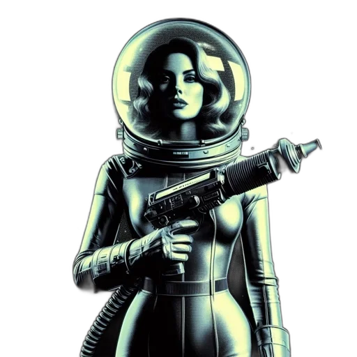 weapon, staff, robot, comic book art transparent PNG cut-out