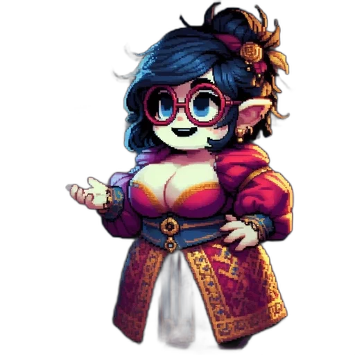 staff, dress, concept art, pixel art transparent PNG cut-out