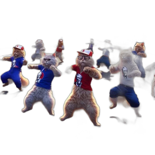 3d render, concept art, animated, cats transparent PNG cut-out