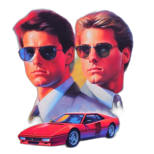 car, jacket, vaporwave, concept art transparent PNG cut-out