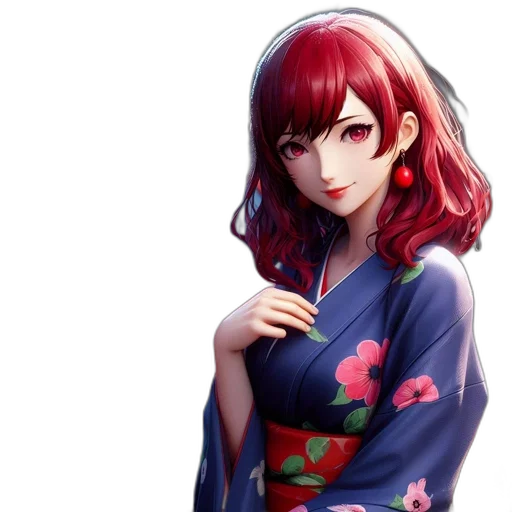 dress, face, flower, anime transparent PNG cut-out