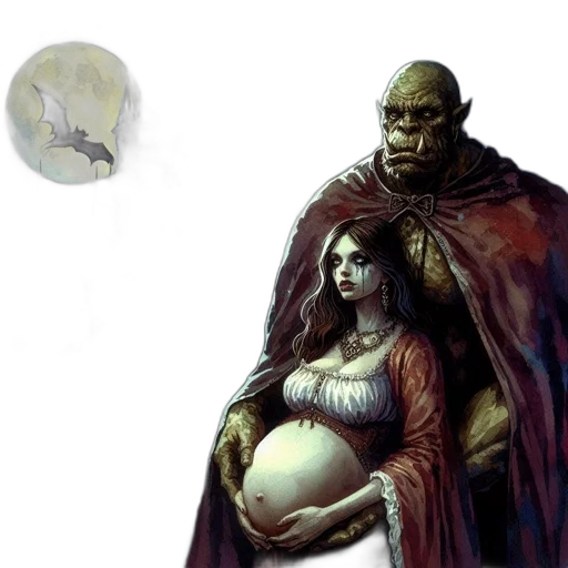 concept art, fantasy art, comic book art, moonlit transparent PNG cut-out