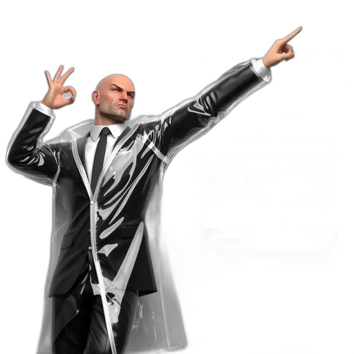 jacket, staff, concept art, 3d render transparent PNG cut-out