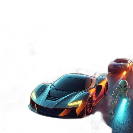 car, weapon, 3d render, concept art transparent PNG cut-out