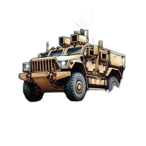 weapon, car, concept art, 3d render transparent PNG cut-out