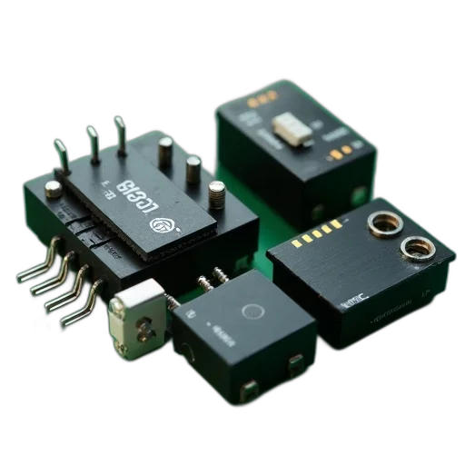 set, electronic, components, displayed transparent PNG cut-out
