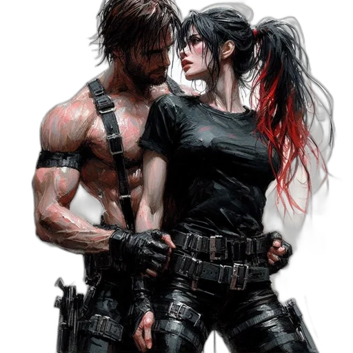 concept art, comic book art, cyberpunk, fantasy art transparent PNG cut-out