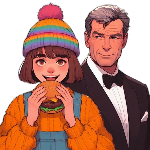 hat, food, jacket, face transparent PNG cut-out