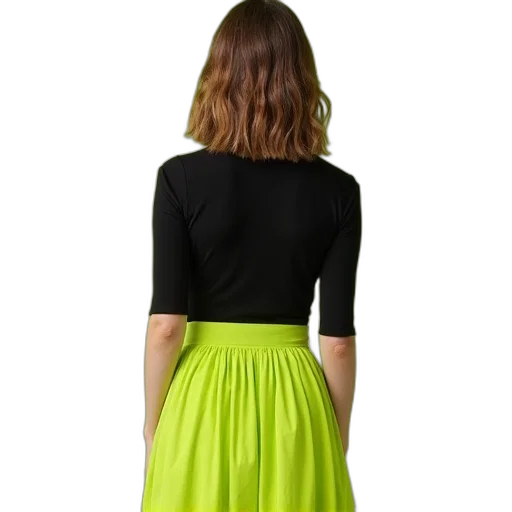 dress, green, neon, monochrome transparent PNG cut-out