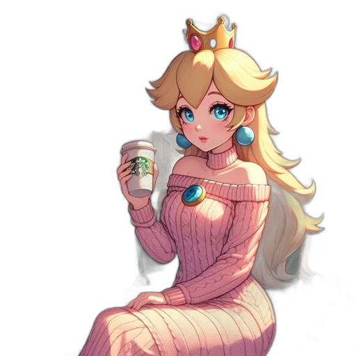 dress, crown, staff, pixel art transparent PNG cut-out