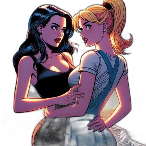 comic book art, concept art, cartoon, neon lights transparent PNG cut-out