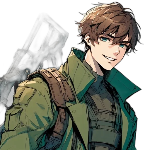 jacket, weapon, staff, concept art transparent PNG cut-out
