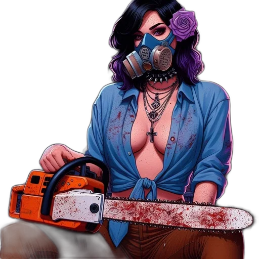 weapon, mask, robot, cyberpunk transparent PNG cut-out