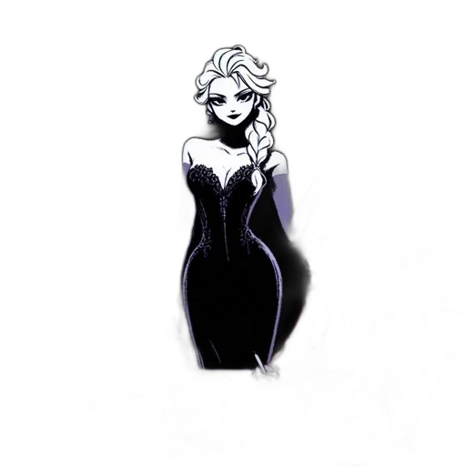 dress, crown, jewelry, comic book art transparent PNG cut-out
