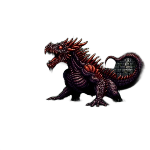 dragon, creature, animal, staff transparent PNG cut-out