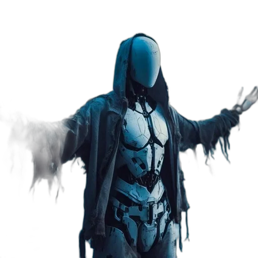jacket, mask, robot, creature transparent PNG cut-out