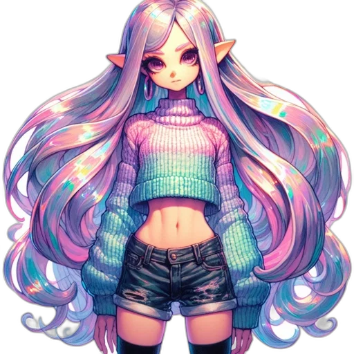 hair, jacket, creature, dress transparent PNG cut-out