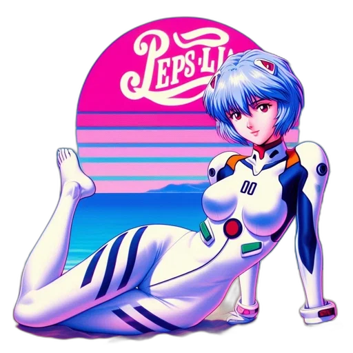 robot, dress, vaporwave, concept art transparent PNG cut-out