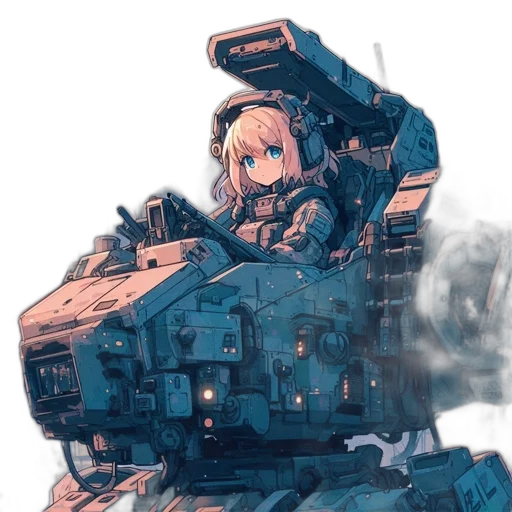 weapon, robot, jacket, concept art transparent PNG cut-out