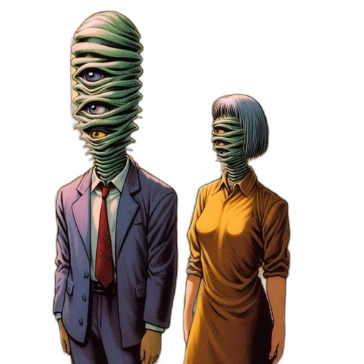 mask, dress, staff, face transparent PNG cut-out