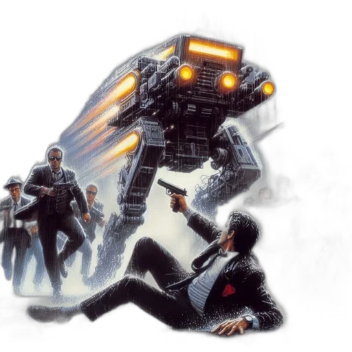 robot, jacket, concept art, cyberpunk transparent PNG cut-out