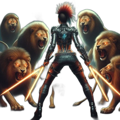 concept art, comic book art, fantasy art, cyberpunk transparent PNG cut-out