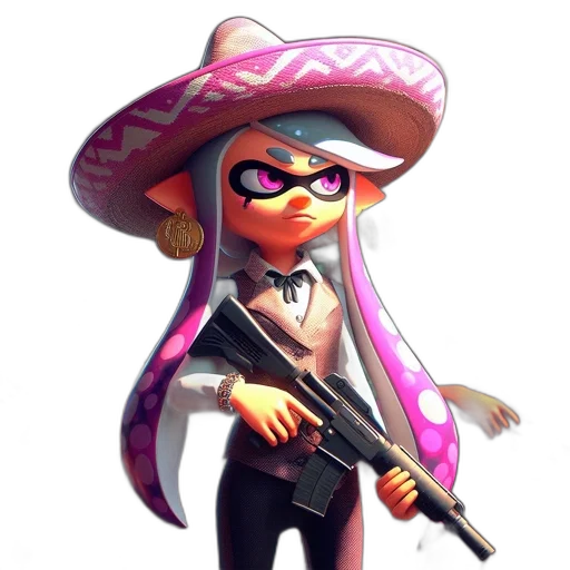 weapon, hat, staff, jacket transparent PNG cut-out