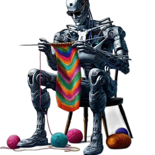 robot, staff, weapon, cyberpunk transparent PNG cut-out