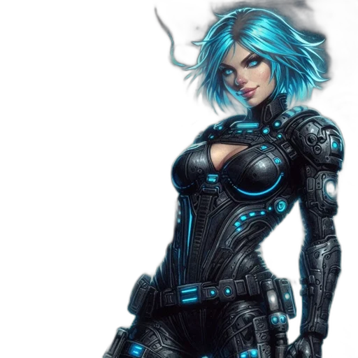 robot, cyberpunk, concept art, comic book art transparent PNG cut-out