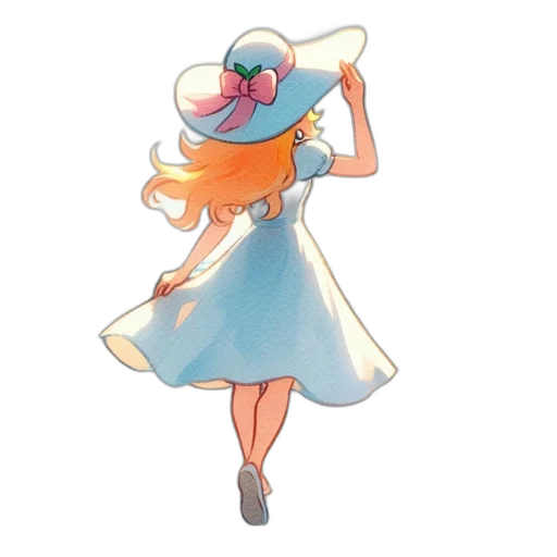 dress, staff, hat, crown transparent PNG cut-out