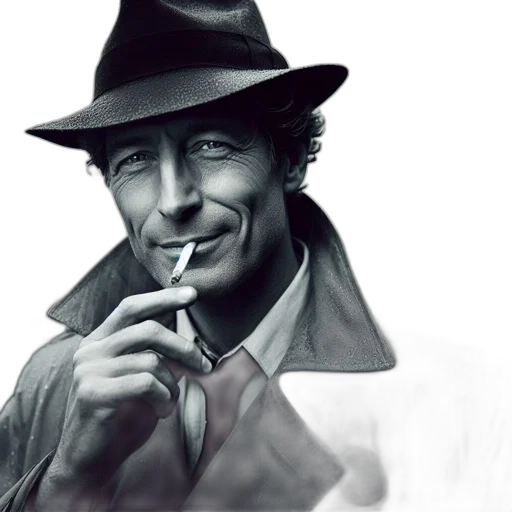 hat, face, staff, jacket transparent PNG cut-out