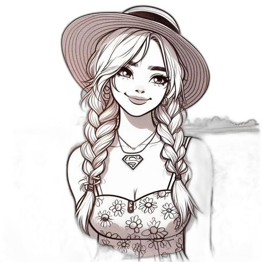 hat, dress, jewelry, face transparent PNG cut-out