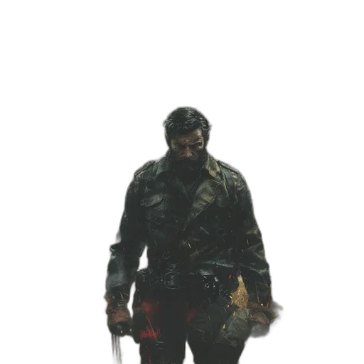 jacket, staff, sword, weapon transparent PNG cut-out