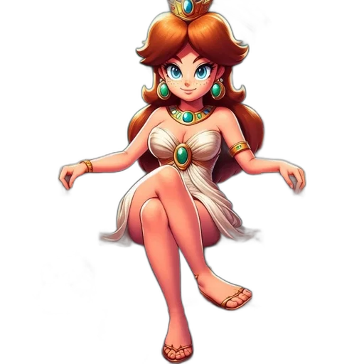 dress, crown, jewelry, staff transparent PNG cut-out