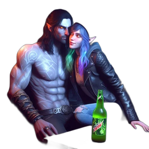 jacket, bottle, robot, cyberpunk transparent PNG cut-out