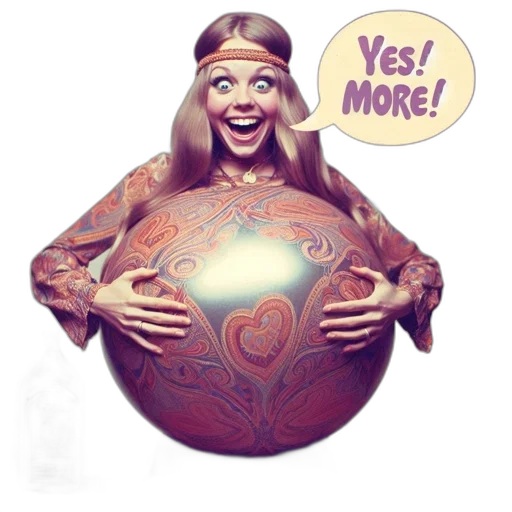 woman, possibly, hippie, holds transparent PNG cut-out