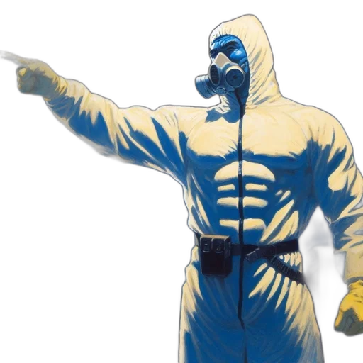 jacket, robot, weapon, mask transparent PNG cut-out