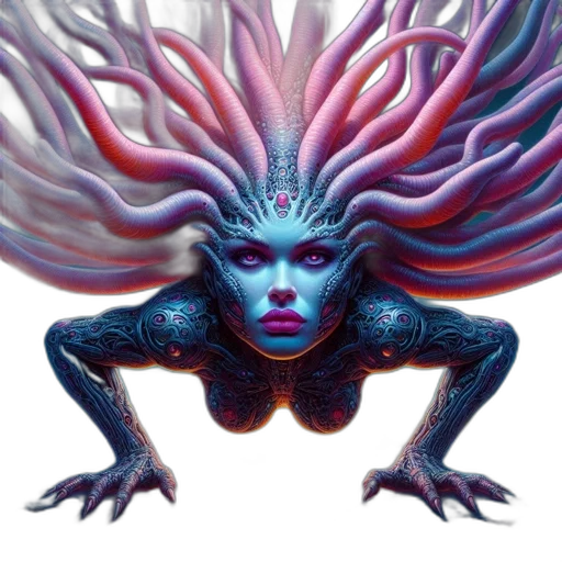 creature, hair, face, dragon transparent PNG cut-out