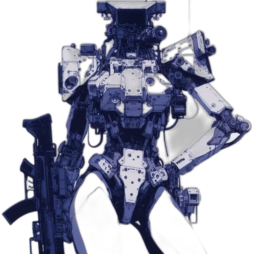 robot, weapon, concept art, cyberpunk transparent PNG cut-out
