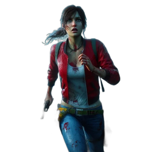 jacket, weapon, concept art, 3d render transparent PNG cut-out