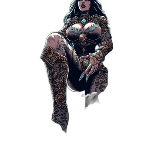 weapon, dress, sword, fantasy art transparent PNG cut-out