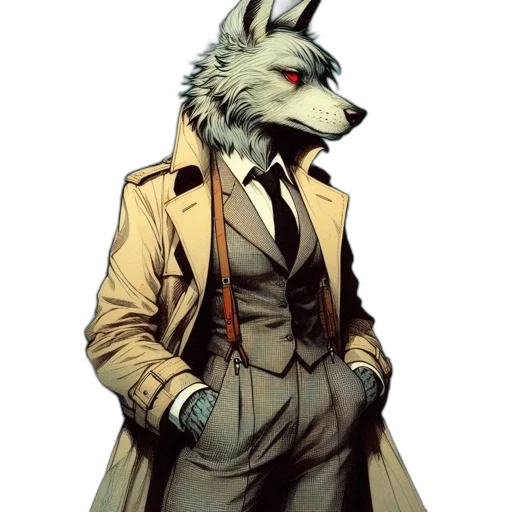 jacket, staff, animal, mask transparent PNG cut-out