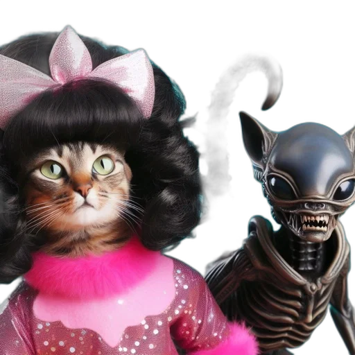 creature, outer space, elegant, feline transparent PNG cut-out