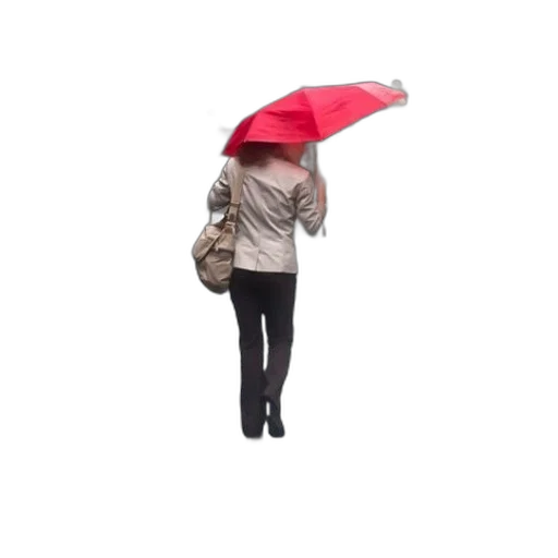 umbrella, jacket, hat, staff transparent PNG cut-out