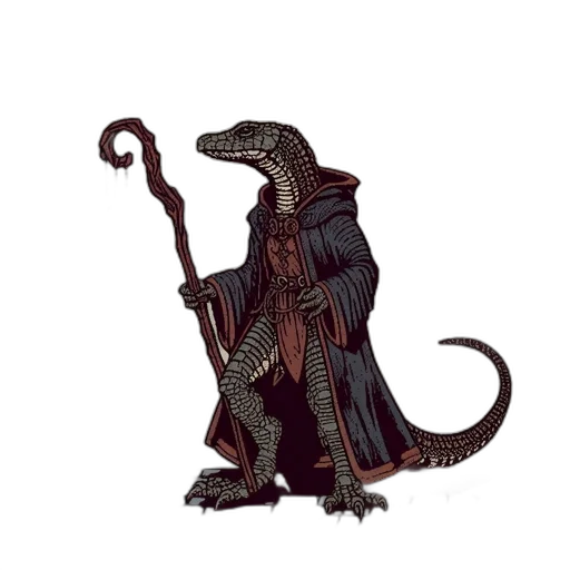 dragon, staff, creature, animal transparent PNG cut-out