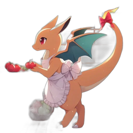 dragon, staff, dress, weapon transparent PNG cut-out