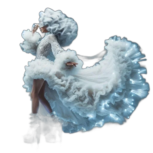 dress, hair, crown, creature transparent PNG cut-out